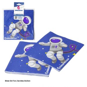 Blister 12 Guardanapos Astronauta 33x33Cm