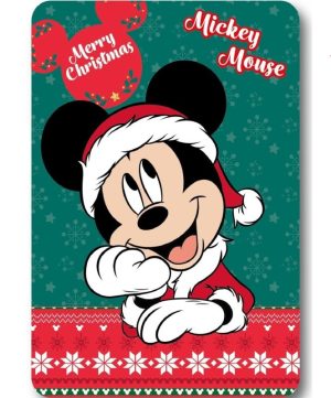 Manta Polar Natal Mickey Festive Disney 100x140Cm 100% Tecido Polar
