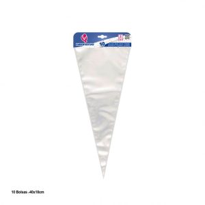 Blister 10 Sacos Doces Triangulares Transparentes 40x18Cm