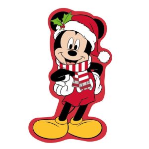 Almofada Veludo Natal 3D Figura Mickey Jolly Disney 35Cm