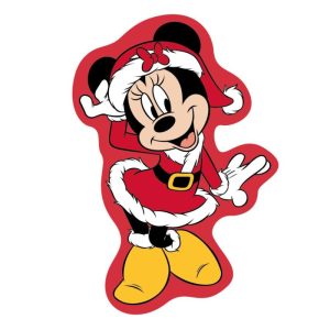 Almofada Veludo Natal 3D Figura Minnie Jolly Disney 35Cm