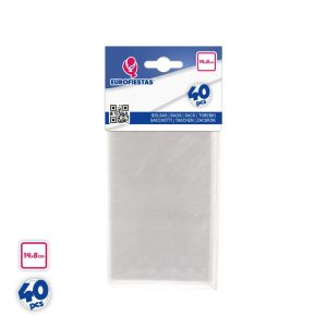 Blister 40 Sacos Doces Retangulares Transparentes 14x8Cm