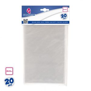 Blister 20 Sacos Doces Retangulares Transparentes 30x15Cm