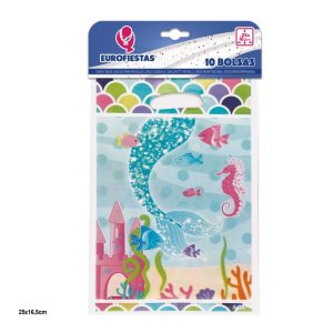 Blister 10 Sacos Presente Cauda de Sereia 25x16,5Cm