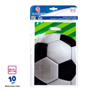 Blister 10 Sacos Presente Verdes Futebol 25x16,5Cm