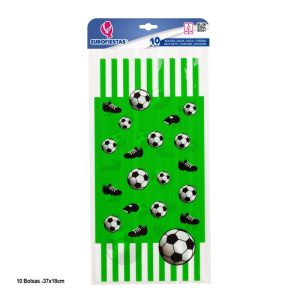 Blister 10 Sacos Doces Retangulares 37x18Cm Futebol