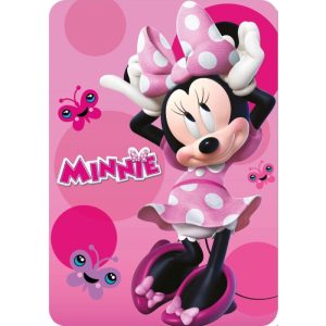 Manta Polar Minnie Chic Borboletas Disney 100x140Cm 100% tecido polar