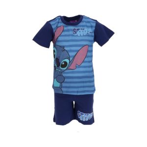 Pijama de Menino Curto Primavera-Verão Stitch Confident Azul Escuro