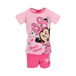 Pijama de Menina Curto Primavera-Verão Minnie Chic Rosa T-Shirt Clara