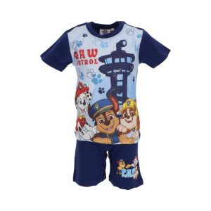 Pijama de Menino Curto Primavera-Verão Patrulha Pata Tower Azul