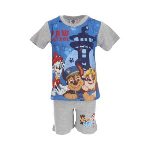 Pijama de Menino Curto Primavera-Verão Patrulha Pata Tower Cinza