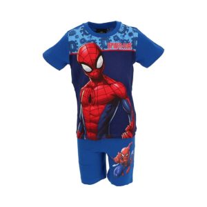 Pijama de Menino Curto Primavera-Verão Spiderman Web Azul