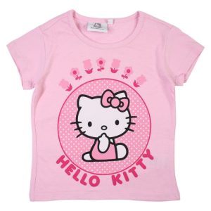 T-Shirt de Menina Manga Curta Hello Kitty Rosa Claro