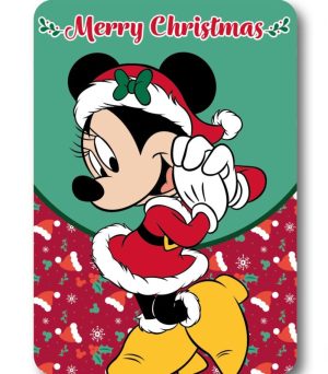 Manta Polar Natal Minnie Merry Moments Disney 100x140Cm 100% tecido polar