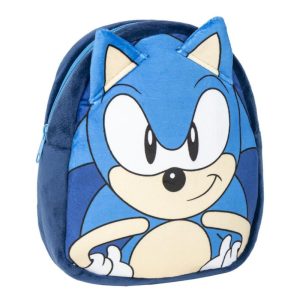 Mochila Pré-Escolar de Pelúcia Sonic The Hedgehog 22x18x8Cm
