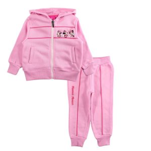 Fato de Treino de Menina Minnie Mode Rosa Claro com Carapuço