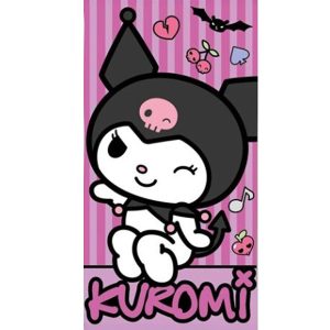 Toalha Praia-Banho Punk Kuromi 70x140Cm (secagem rápida) 100% Poliester