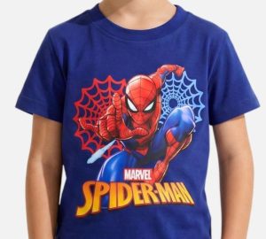 T-Shirt de Menino Manga Curta Azul Spiderman Dynamic Hero