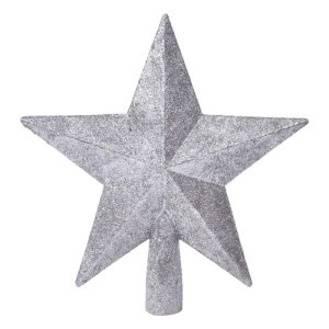 Estrela Prateada para Árvore de Natal 17,5x3,5x19Cm