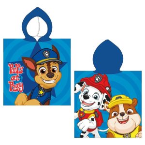 Poncho Patrulha Pata Chase Marshall Rubble Pups At Play 50x115Cm (Secagem Rápida) 100% Poliester