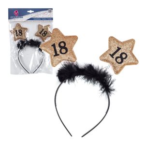 Bandolete Preta 18 Anos Estrelas Dourado