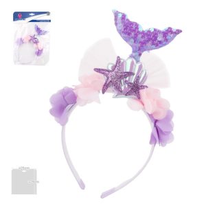 Bandolete Lilás Cauda de Sereia/Estrelas-do-Mar/Flores