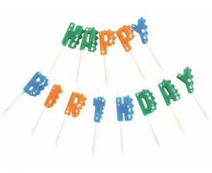 Conj. 13 Velas Happy Birthday Dinossauros 3Cm