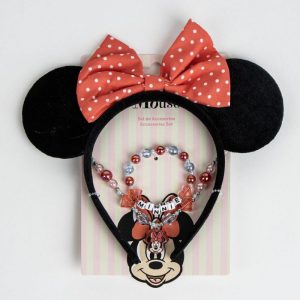 Bandolete Cabeça, Pulseira e Colar Minnie Disney