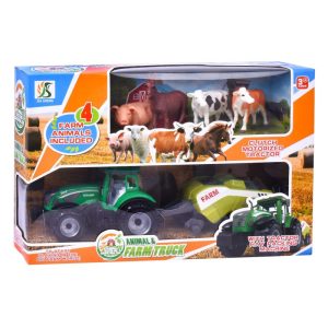 Tractor de Fricção + 4 Animais da Quinta 46,5x11x30,5Cm