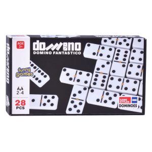 Kit Dominó 28 Peças Brancas 17,5x2x10,5Cm