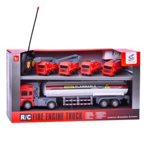 Camião Bombeiros com Telecomando + 4 veiculos 48x12x25Cm