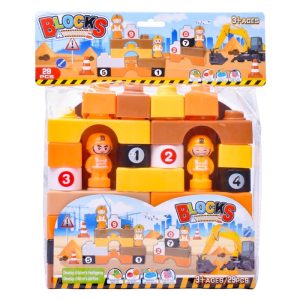 Blocos de Construção Tema Construção 29 Peças 24,5x7x28,5Cm