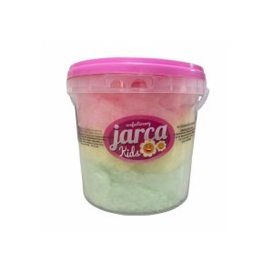 Balde Grande de Algodão Doce Sabor Tricolor (Maçã, Morango e Banana) 80Grs