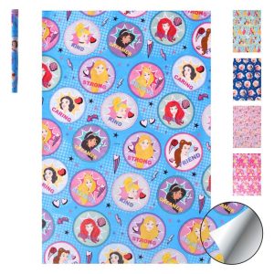 Rolo de Papel Embrulho Princesas 0,7x2Mt