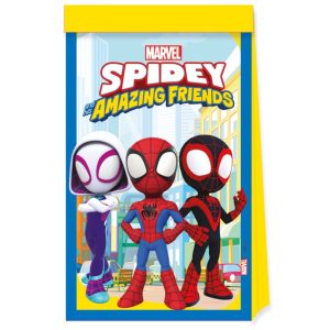 Conj. 4 Sacos Papel Spidey Friends 22x13x7.2Cm