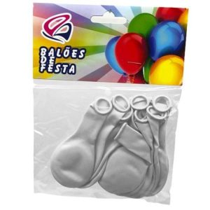 Blister 12 Balões Latéx 30Cm - Prateado