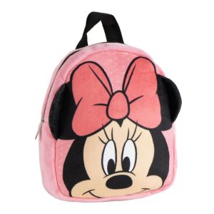 Mochila Pré-Escolar de Pelúcia Minnie Bow 22x18x4Cm