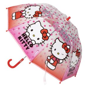 Guarda-Chuva Transparente Vermelho Hello Kitty Dots 71Cm