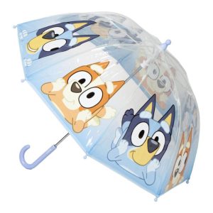 Guarda-Chuva Transparente Azul Bluey e Bingo Puddle 71Cm