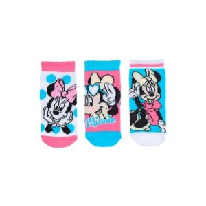 Conj. 3 Pares Meias Minnie Baby Dressy Azul Disney