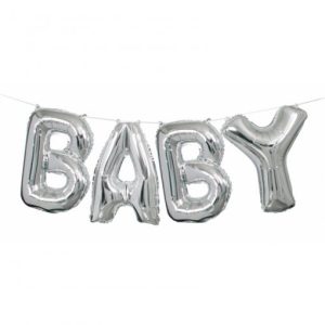 Balão Foil Letras BABY 14'' - Prata