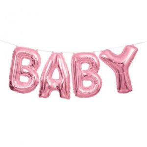 Balão Foil Letras BABY 14'' - Rosa