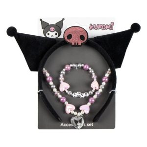 Bandolete Cabeça, Pulseira e Colar Kuromi
