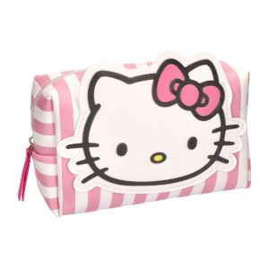 Bolsa Cosmética-Higiene Hello Kitty Pink Stripes 18x10x7Cm