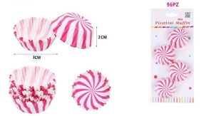 Blister 96 Formas para Cupcakes Rosa Pirolito 2Cm (3Cm Fundo)