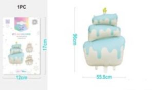 Blister 1 Balão Foil Bolo de Aniversário 96Cm