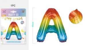 Balão Foil Multicolor Letra 40Cm