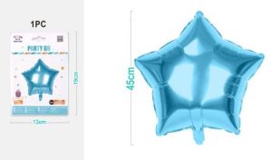 Balão Foil Estrela Azul Bebé 45cm