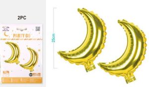 Blister 2 Balões Foil Luas Douradas 25cm