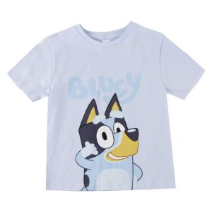 T-Shirt de Menino Manga Curta Azul Claro Bluey Smile 4A (104Cm)